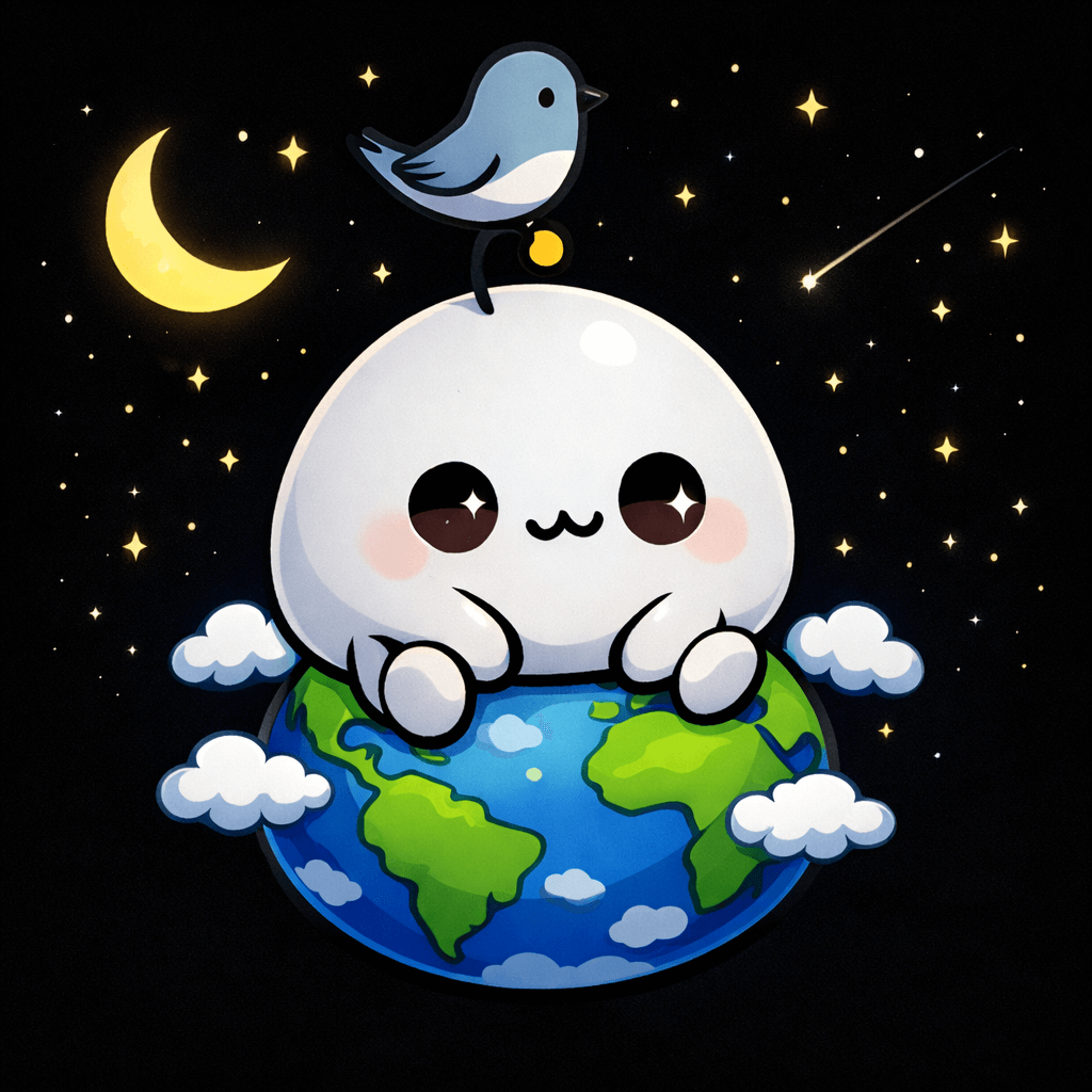 Norman sitting on a globe